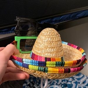 Mini sombrero and pixel glasses